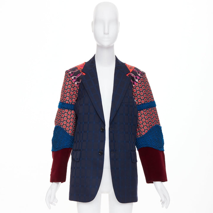 COMME DES GARCONS HOMME PLUS 2016 Armor of Peace jacquard patchwork blazer M