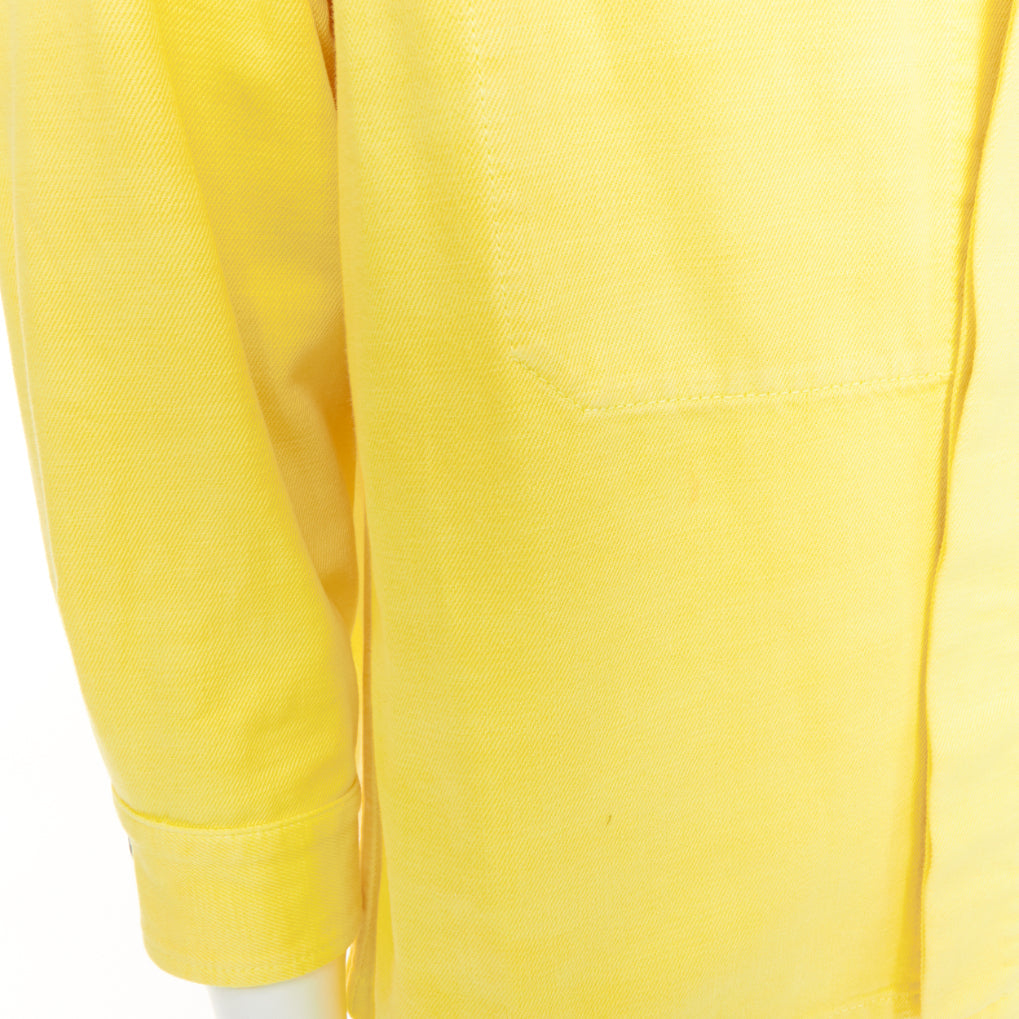 DIOR HOMME 2020 yellow 1947 logo embroidered cotton denim shirt jacket EU46 S