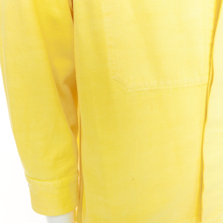 DIOR HOMME 2020 yellow 1947 logo embroidered cotton denim shirt jacket EU46 S