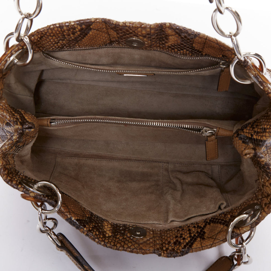 DIOR Lady Dior Soft Limited Edition brown Cannage scaled leather east west bag