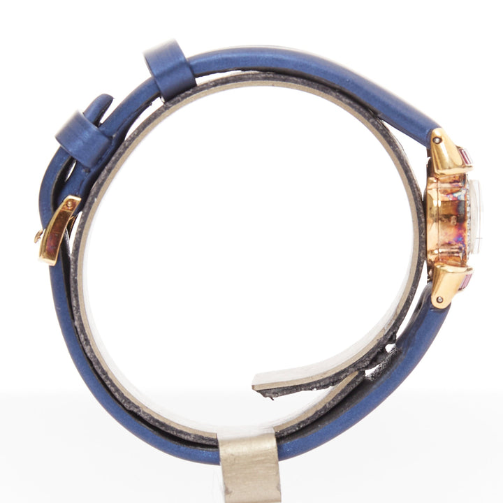 OMEGA Vintage diamond ruby blue satin cocktail watch