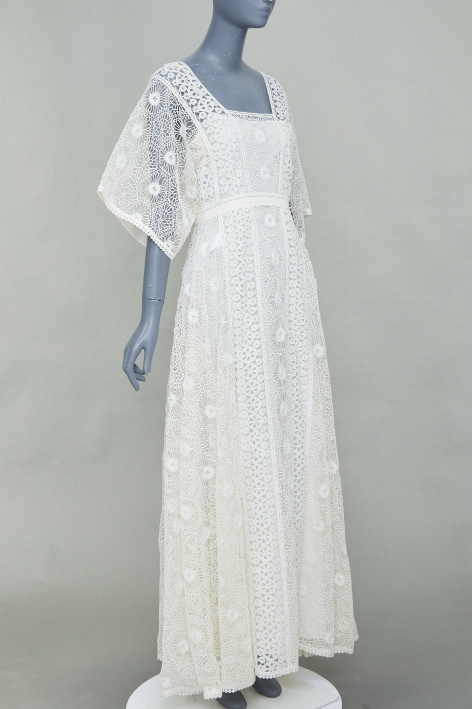 CHRISTIAN DIOR 2023 patchwork cutout floral embroidery lace maxi dress FR38 M