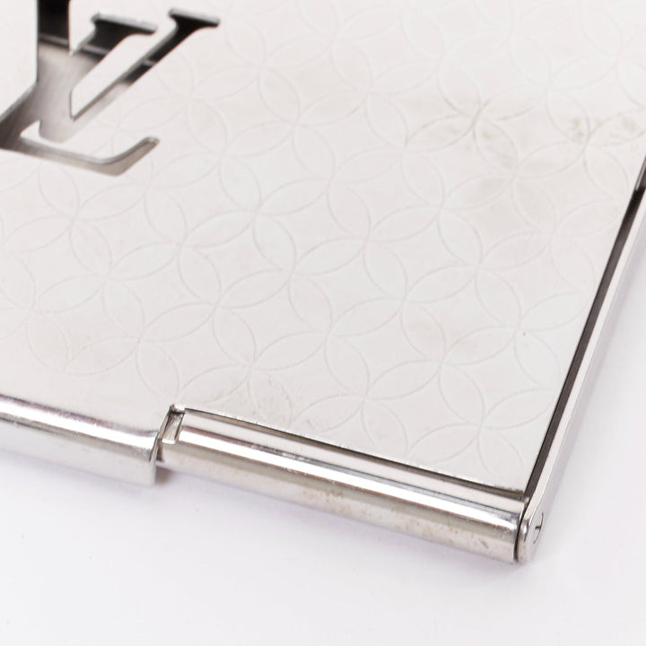 LOUIS VUITTON Porte Carte Champs Elysees silver tone metal  cut out card holder