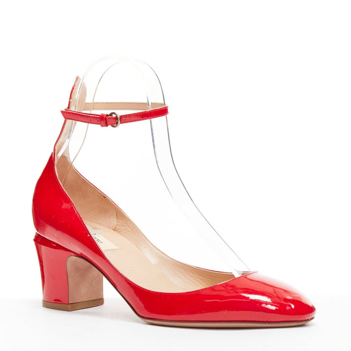 VALENTINO Tango 60 red patent leather Maryjane pumps EU38.5