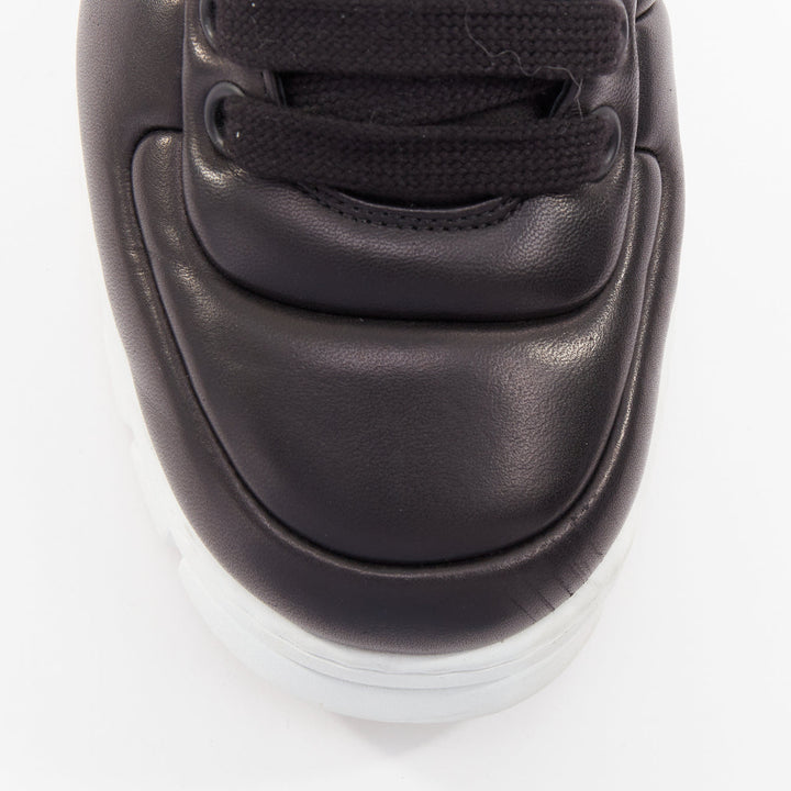 PRADA Padded Nappa Leather low top silver triangle logo chunky sneakers UK8.5