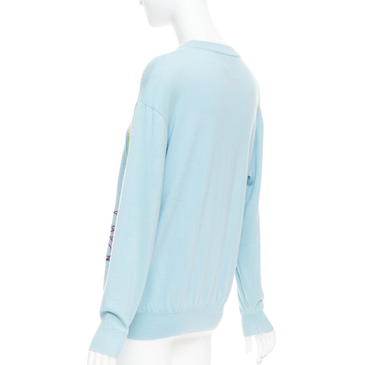 MOSCHINO Jeremy Scott My Little Pony blue logo rainbow sweater S