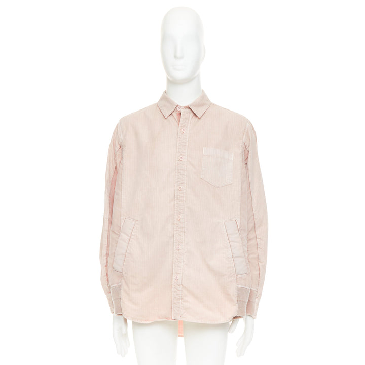 SACAI 2024 dirty pink garment dye ripstop nylon twill bomber shirt hybrid JP3 L