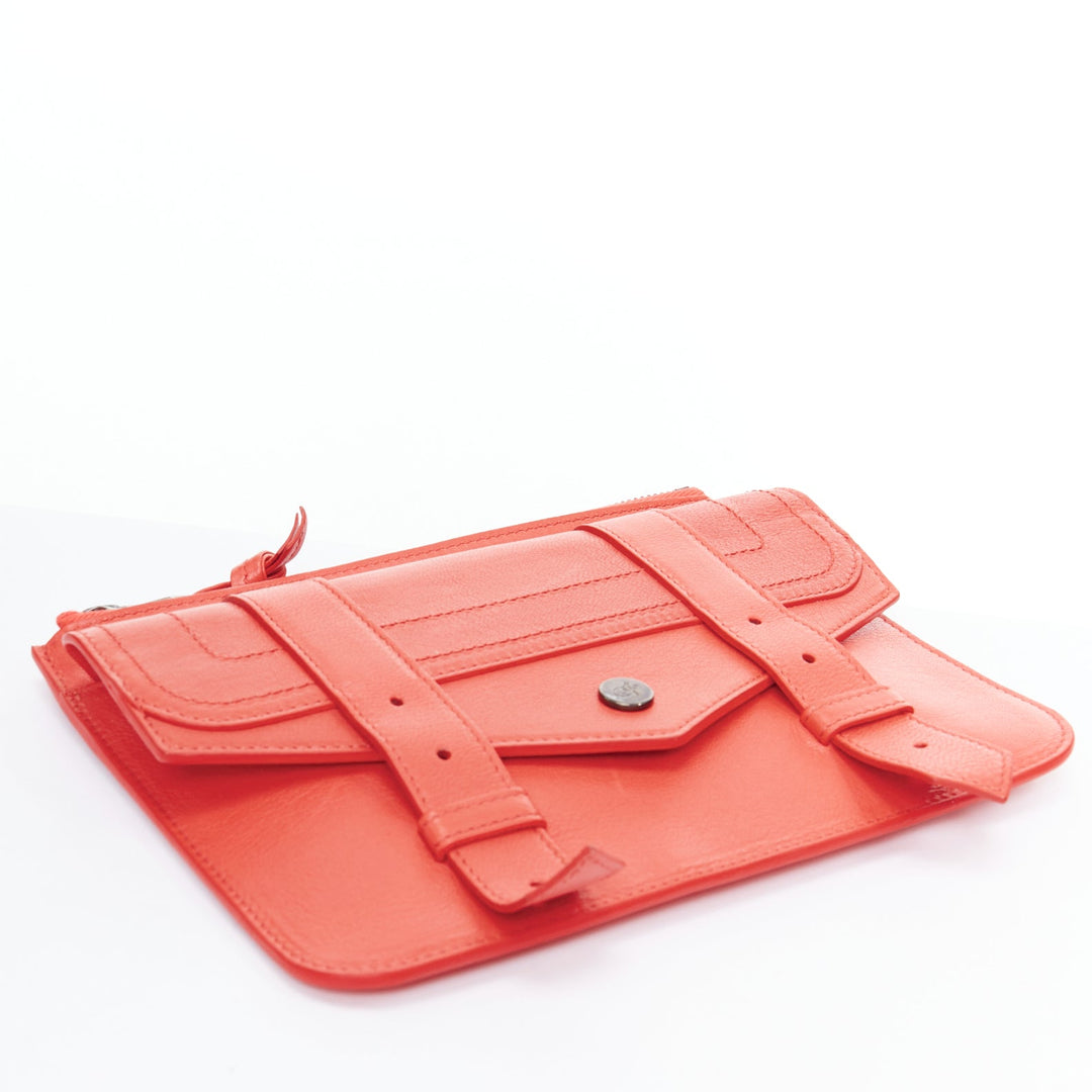 PROENZA SCHOULER PS1 coral red zip envelop portfolio clutch pouch