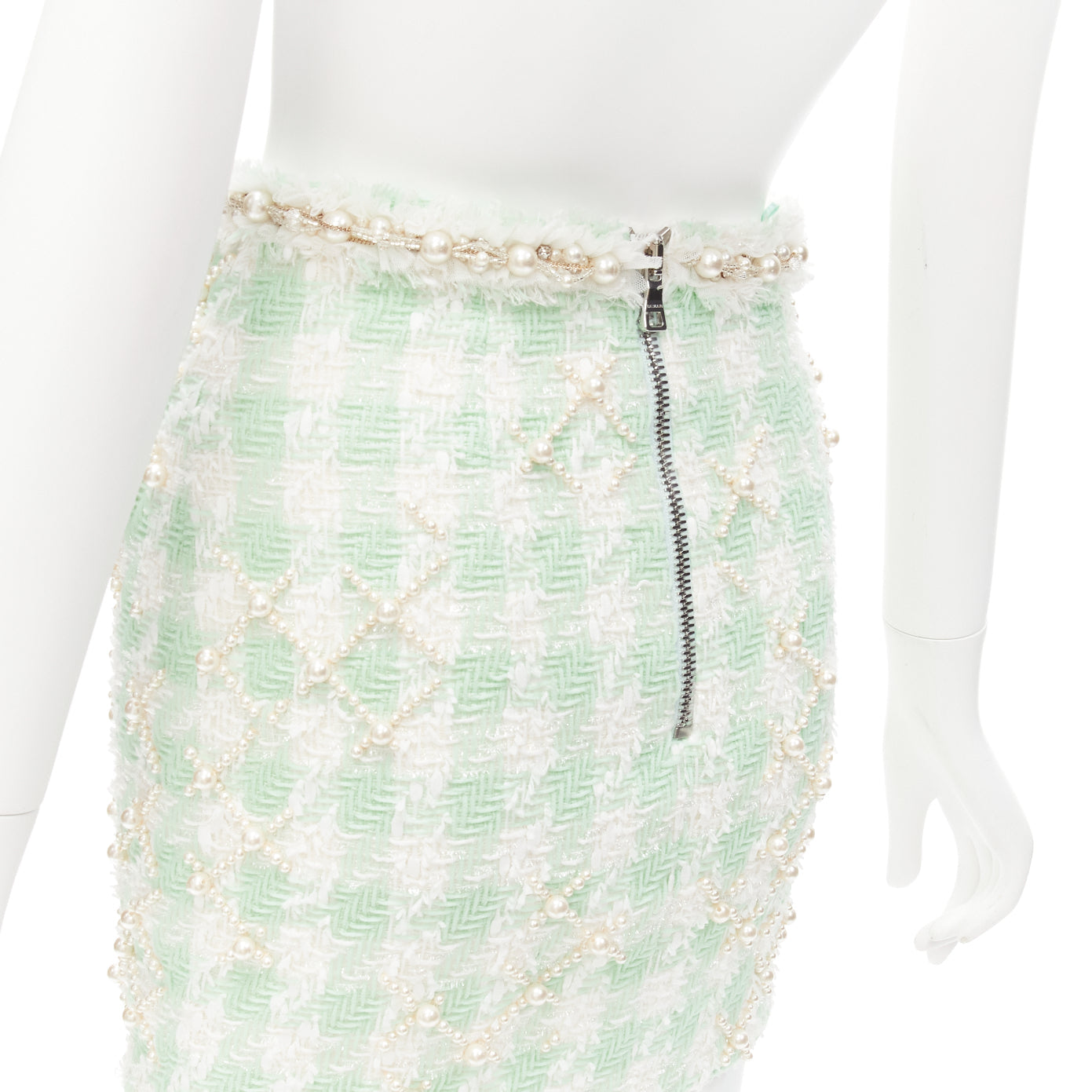 【関税＆送料込み】Balmain White Cotton Blend Miniskirt 関税＆送料込み】Balmain White Cotton Blend Miniskirt Balmain