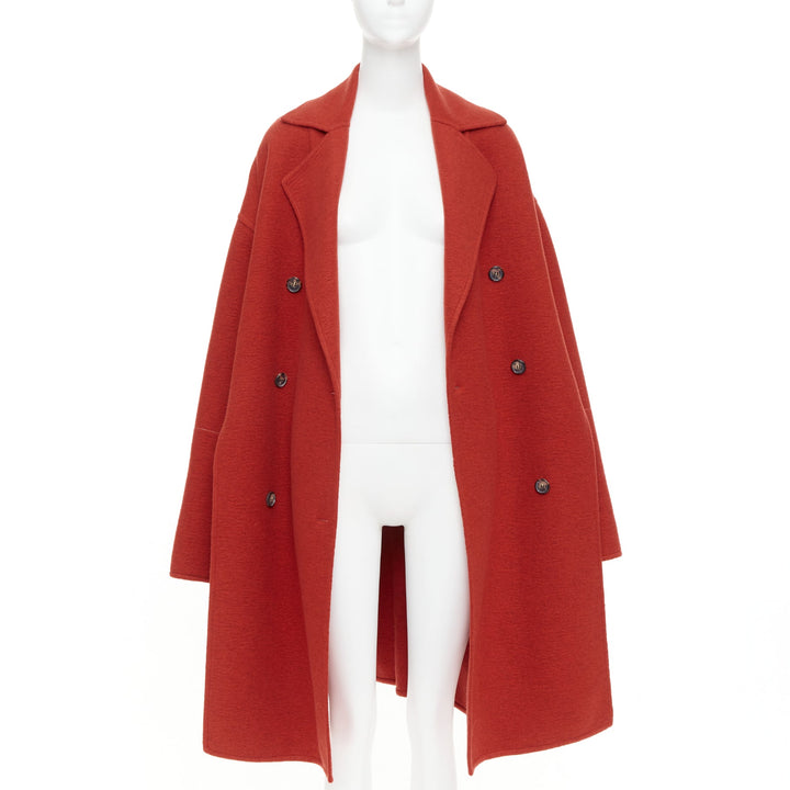 OLD CELINE Phoebe Philo 2017 cashmere red double breast oversized coat FR36 S