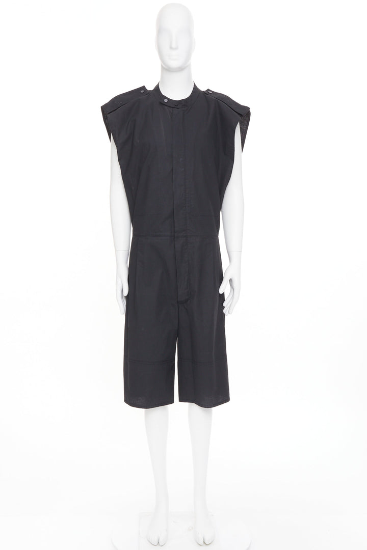 BOTTEGA VENETA 2020 Runway black cotton sleeveless utility jumpsuit IT46 S