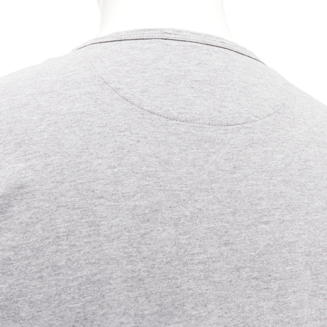 VALENTINO grey cotton multicolour Cuban Flower patch crew neck tshirt M