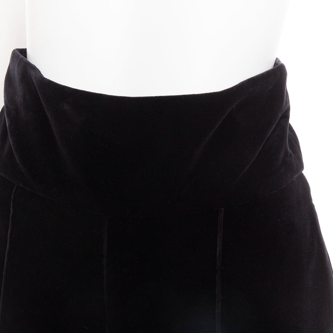 ALEXANDRE VAUTHIER black velvet high waisted front pleat tapered pants