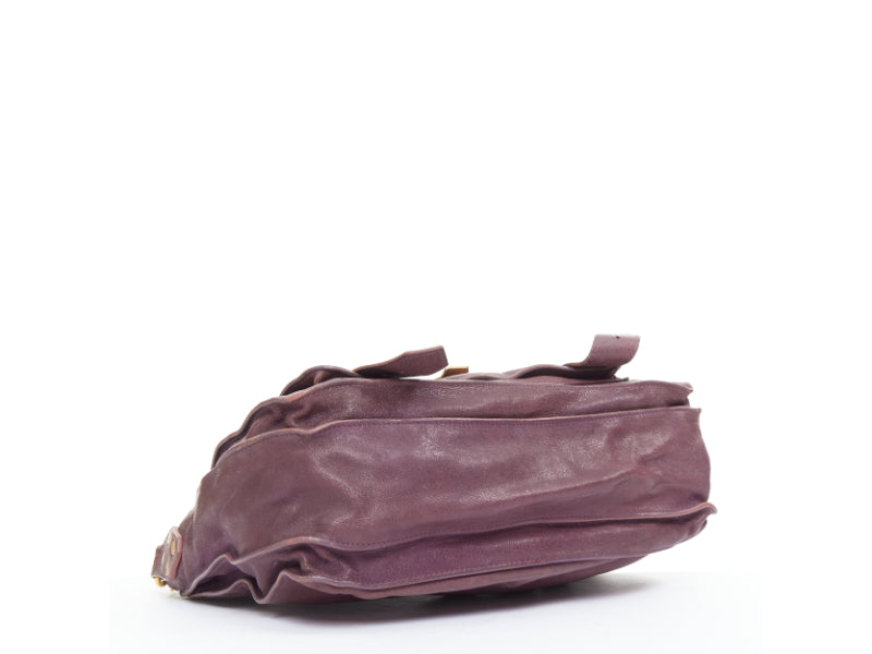 PROENZA SCHOULER PS1 Medium purple leather gold hardware flap satchel bag