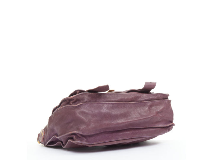 PROENZA SCHOULER PS1 Medium purple leather gold hardware flap satchel bag