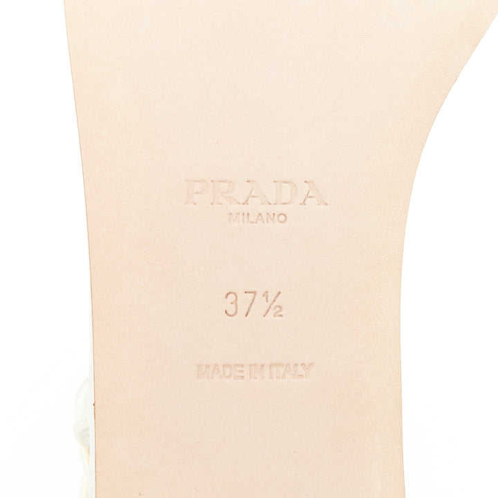 PRADA off white patent leather tstrap comfort thong slingback flat sandal EU37.5