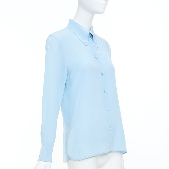 GUCCI 2015 light blue fluid button up long sleeve casual blouse shirt IT40 S