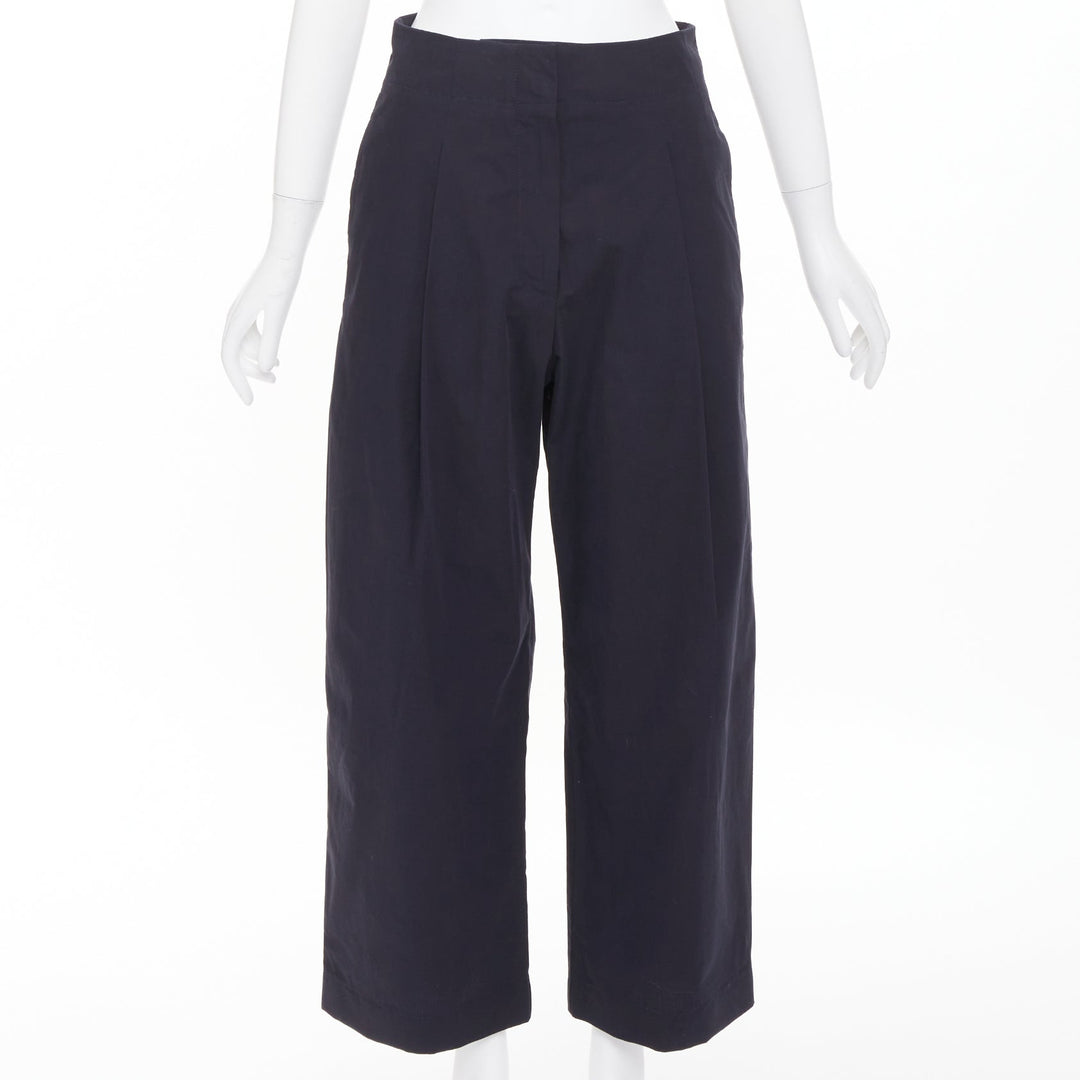 STUDIO NICHOLSON Dordoni darkest navy peached powder wide volume pants US0 XS