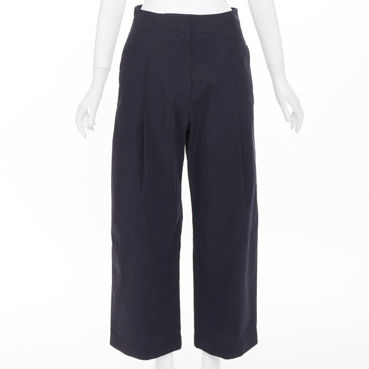 STUDIO NICHOLSON Dordoni darkest navy peached powder wide volume pants US0 XS