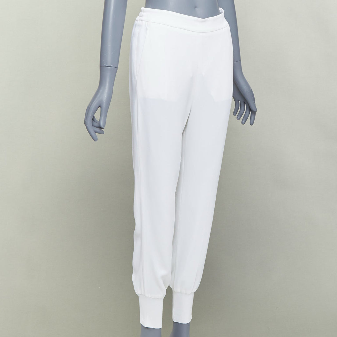 STELLA MCCARTNEY 2019 cream viscose blend minimal jogger pants IT36 XXS