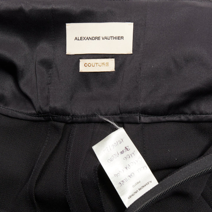 ALEXANDRE VAUTHIER COUTURE black crepe high waisted waistband harem pants