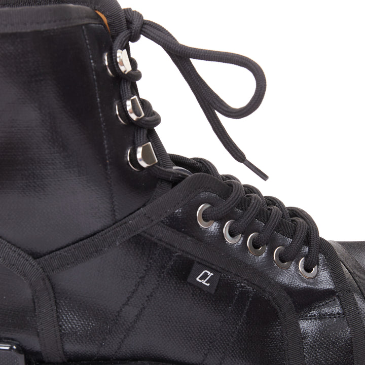 CHRISTIAN LOUBOUTIN Panaroot Dune 40 black canvas platform ankle boots EU43 US10