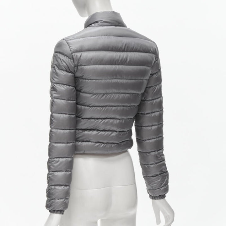 MONCLER Lans Giubbotto grey down feather padded puffer jacket US0 XS