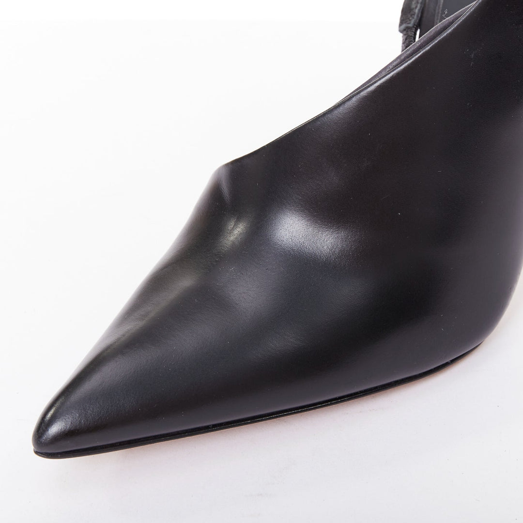 ALEXANDER WANG Edie black smooth leather half dorsay slingback booties EU38.5