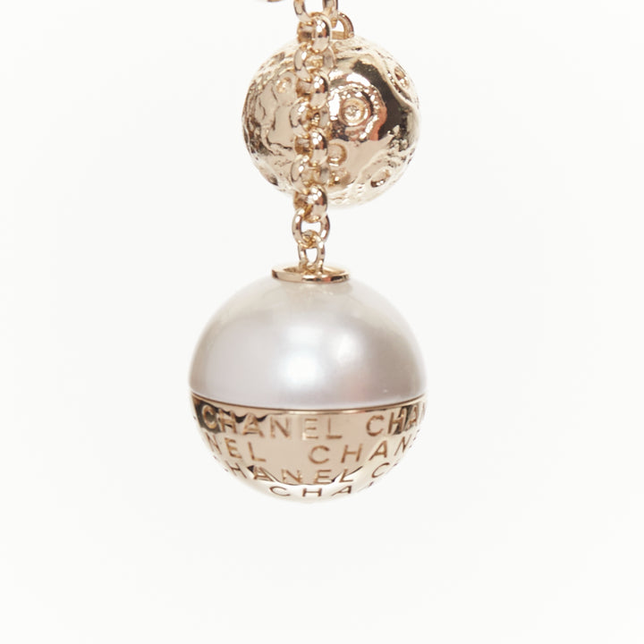 CHANEL G25B 2025 VIC Limited Gift gold pearl moon ball bag charm keychain