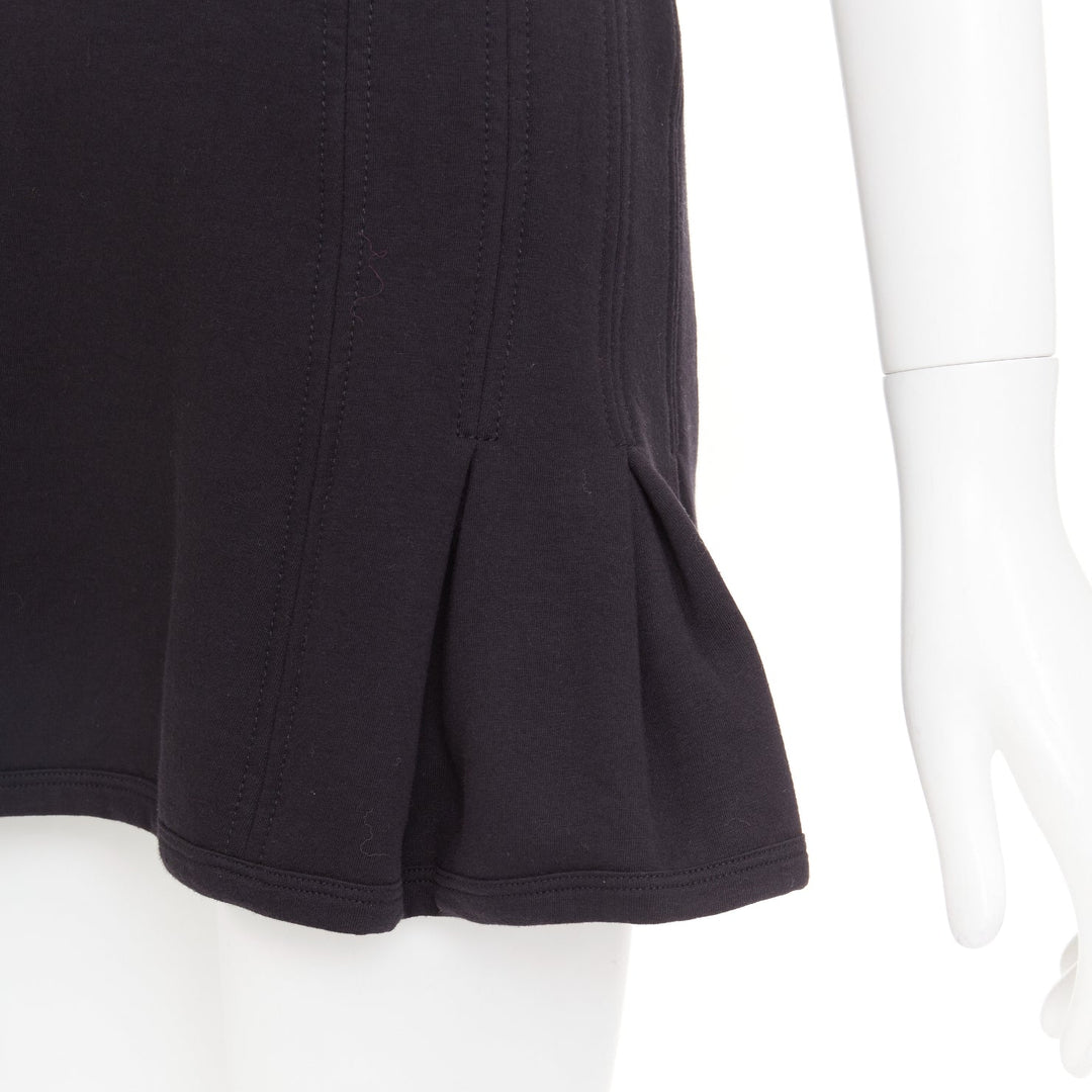 rare CHANEL 04P Sports Vintage CC logo black fleece flared pinafore dress FR36 S