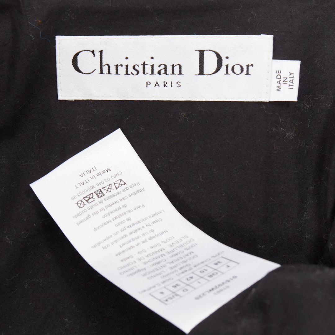 CHRISTIAN DIOR beige goat leather handpainted Phoenix zipped biker jacket FR38 M