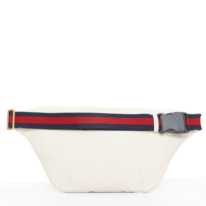 GUCCI Alessandro Michele off white vintage logo print leather crossbody belt bag
