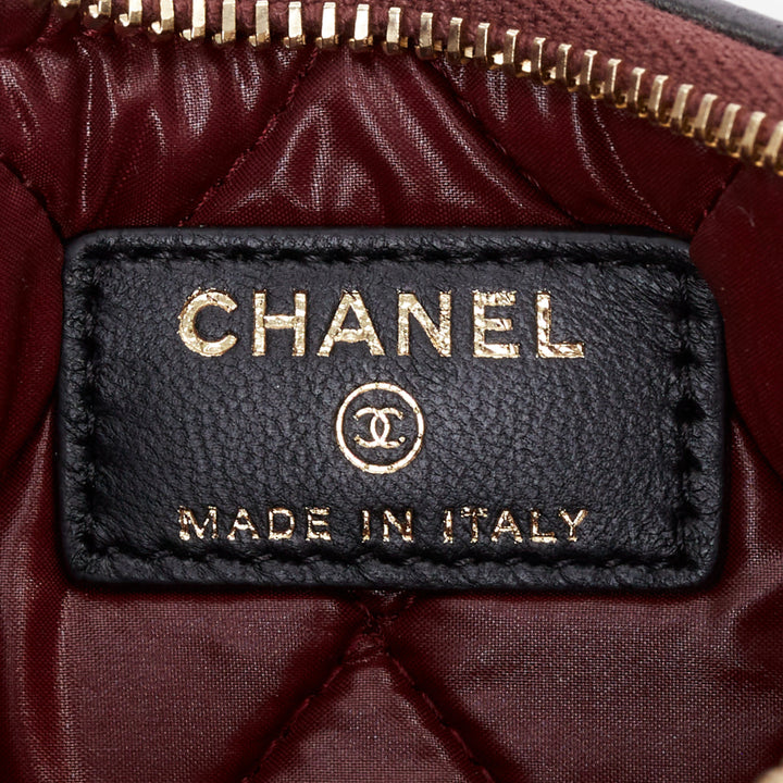 CHANEL Classic Small Zipped Pouch smooth lambskin  gold tone metal pouch