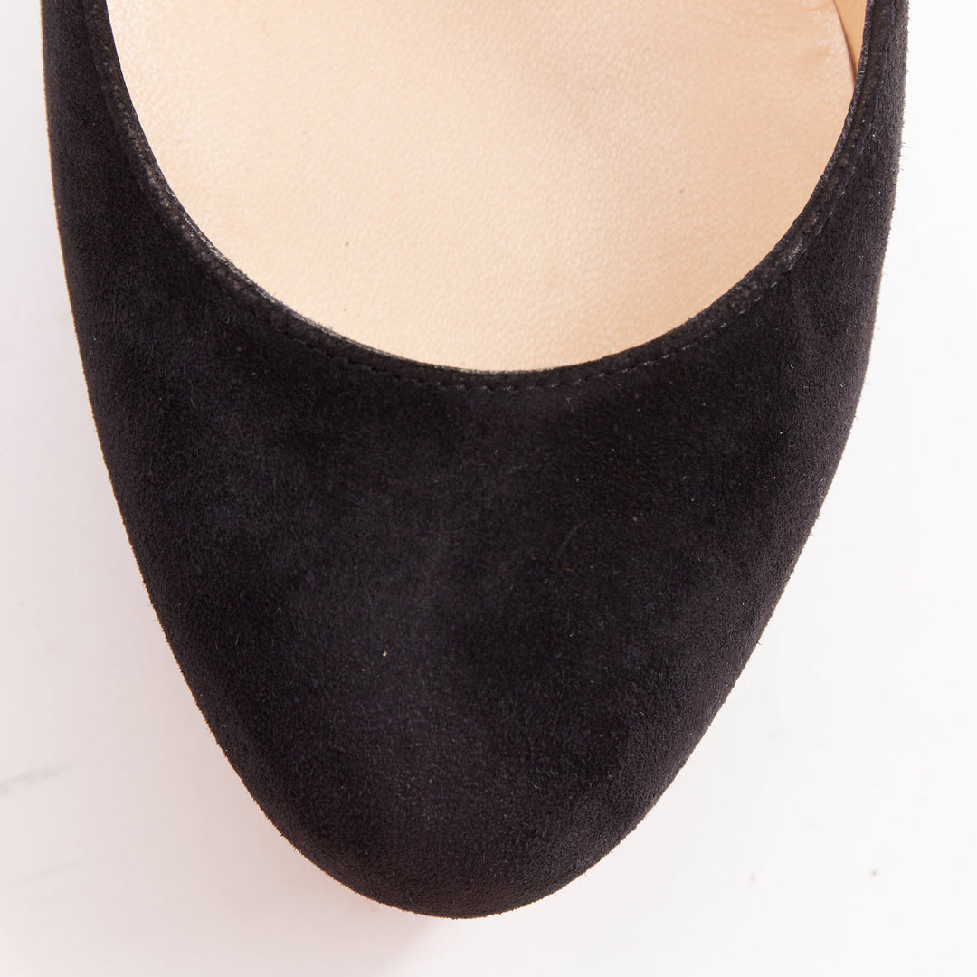 CHRISTIAN LOUBOUTIN Bibi 140 Veau Velours black suede platform pumps EU37.5