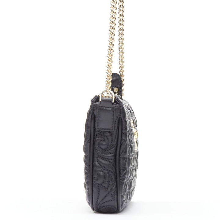 VERSACE Vanitas quilted black baroque gold Medusa metal chain crossbody bag