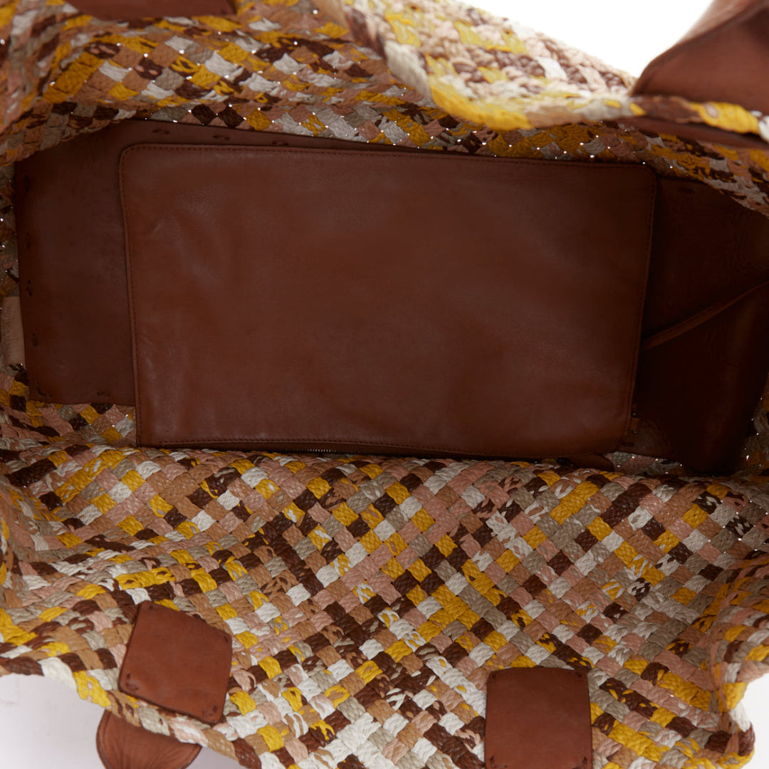 BOTTEGA VENETA Limited Edition Cabat Intrecciato yellow pink cream tote bag