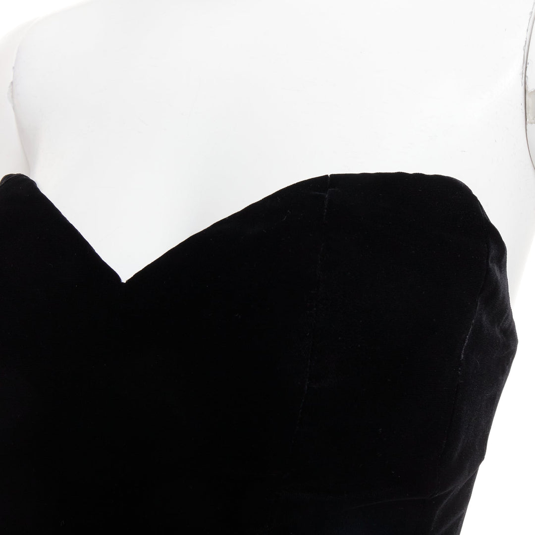 rare ALEXANDRE VAUTHIER COUTURE SS2017 Runway black velvet crystal ruffle gown