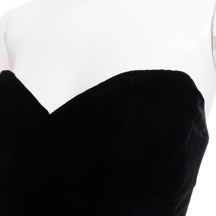 rare ALEXANDRE VAUTHIER COUTURE SS2017 Runway black velvet crystal ruffle gown