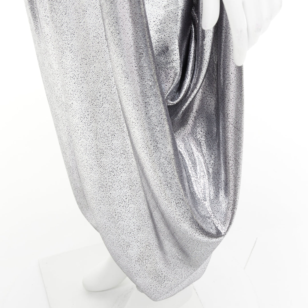 ALEXANDRE VAUTHIER COUTURE SS2021 Runway silver lame halter bloomer pants set