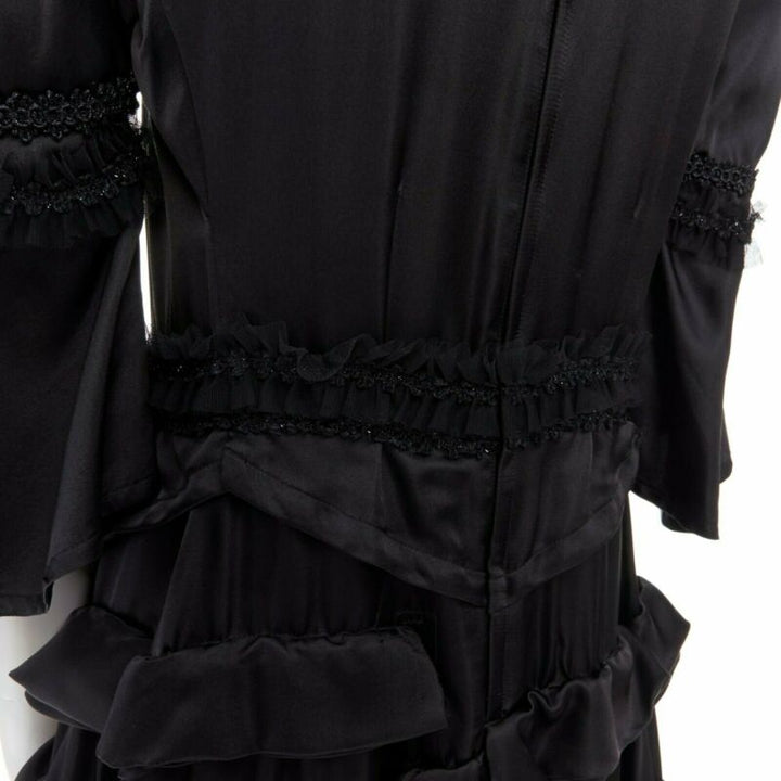 runway COMME DES GARCONS Broken Bride AW05 black victorian ruffle silk dress S