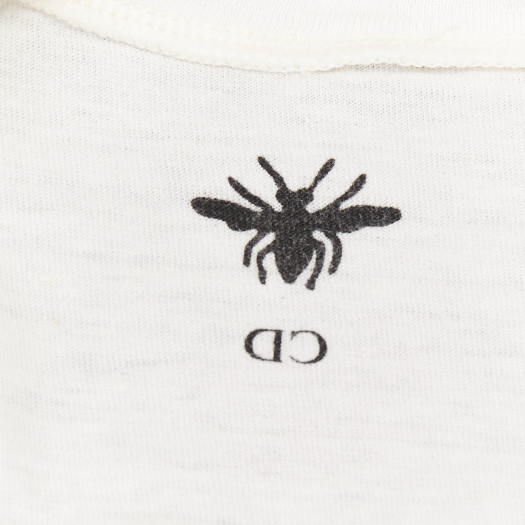 DIOR J'Adior 8 off white  linen grey printed logo CD bee logo tshirt