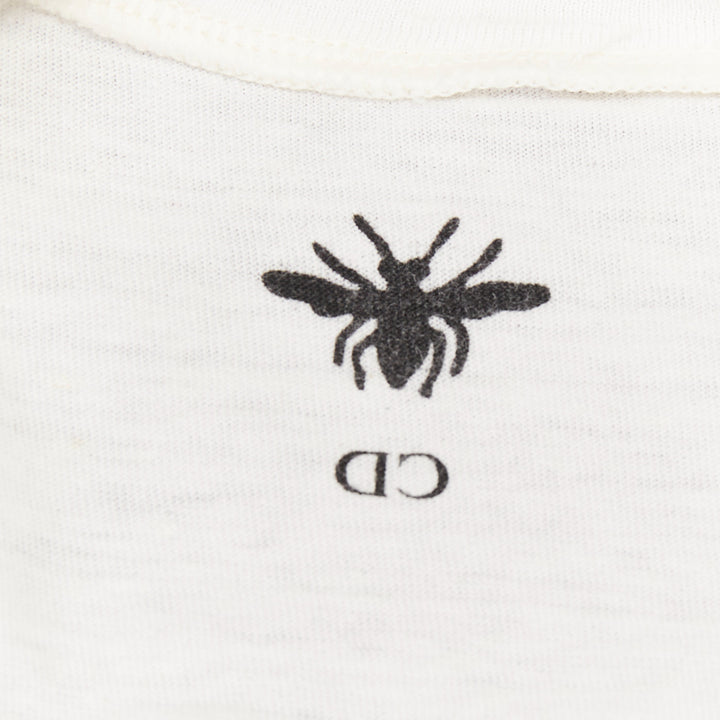 DIOR J'Adior 8 off white  linen grey printed logo CD bee logo tshirt