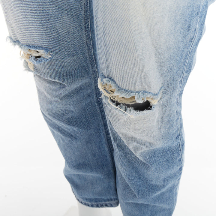 ACNE STUDIOS Pop Trash blue washed cotton ripped distressed back  jeans FR34 XS