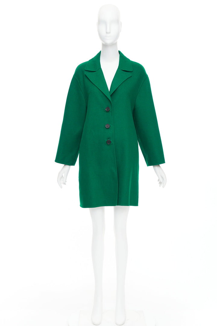 VALENTINO kelly green virgin wool blend single breasted oversized coat IT40 S