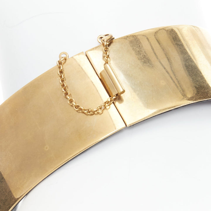 rare OLD CELINE Phoebe Philo Runway gold metal minimal choker necklace