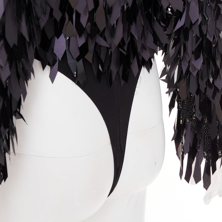 rare ALEXANDRE VAUTHIER COUTURE AW2023 Runway black filigree pailette beaded top