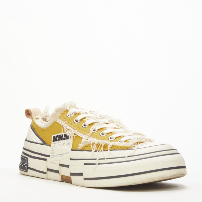 XVESSEL G.O.P. Lows yellow deconstructed distressed sneakers EU37 US7