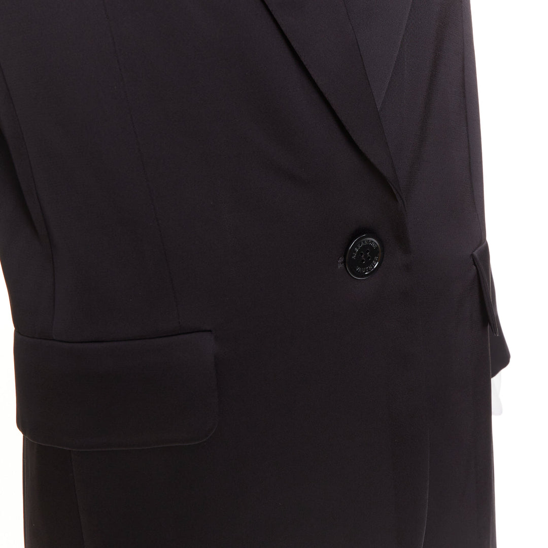 ALEXANDRE VAUTHIER black viscose flap pockets oversized blazer jacket FR40 L