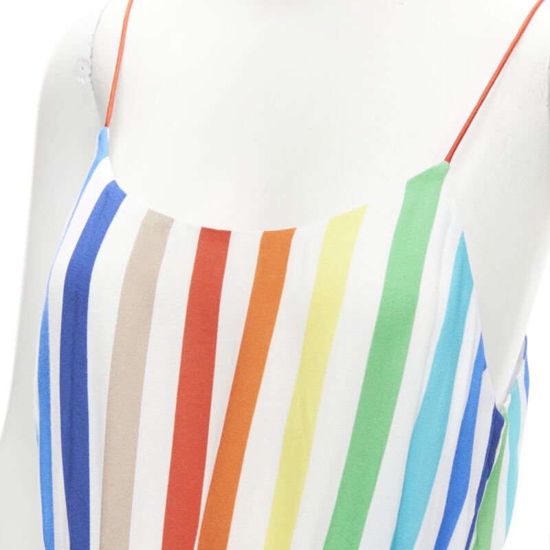 ALICE OLIVIA rainbow striped belted midi dress US4