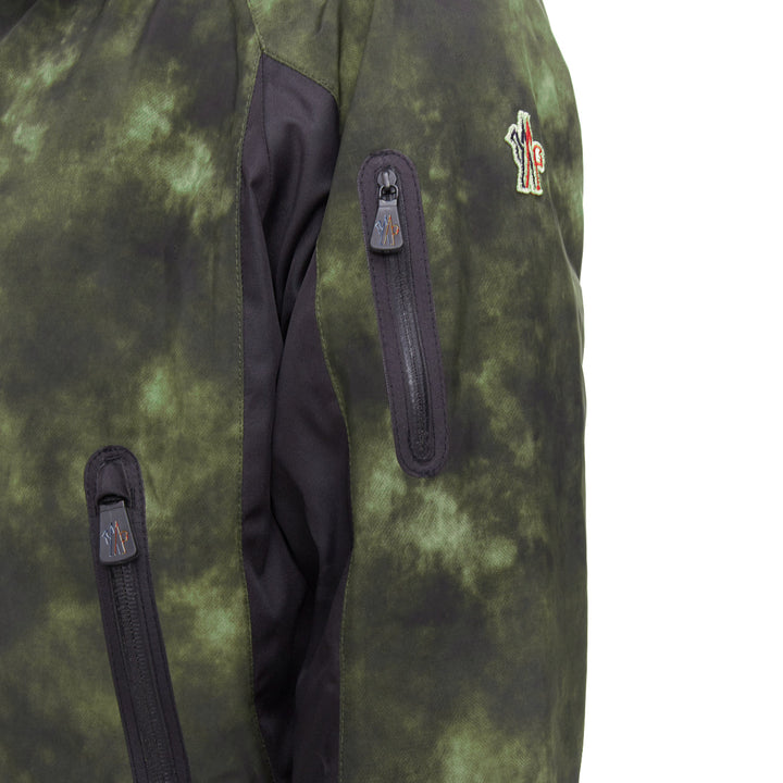 MONCLER Grenoble G32-003 green tie dye hooded ski jacket Sz1 S